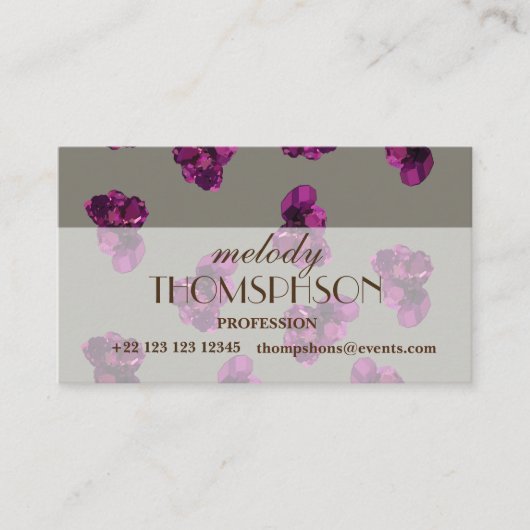 Stones Quartz Amethyst Business Cards Visitenkarte (Vorderseite)