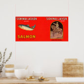 Stonewall Jackson Brand Lachs Label Poster (Küche)
