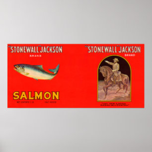 Stonewall Jackson Brand Salmon Label Poster