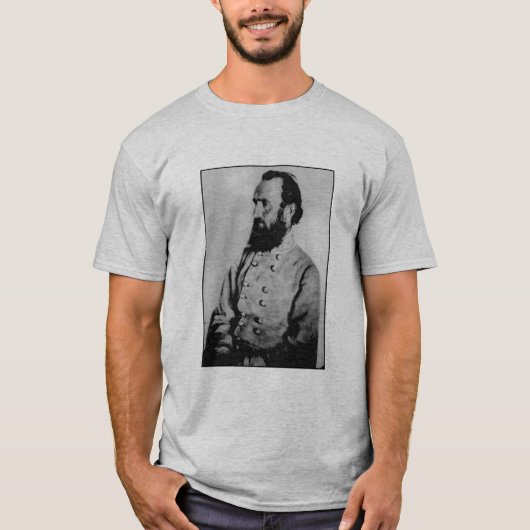 Stonewall Jackson und Zitat - Grau T-Shirt (Vorderseite)