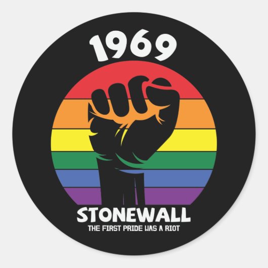 Stonewall Riot Remembrance Gay Pride Runder Aufkleber (Vorderseite)