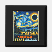 Stonewall Texas Total Solar Eclipse 2024 Starry Ni Magnet (Vorne)