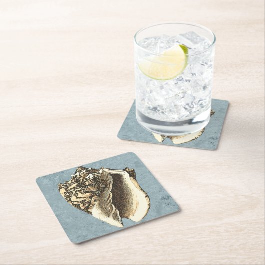 Stonewashed Tritonshorn-Muschel Rechteckiger Pappuntersetzer (Vor Ort)