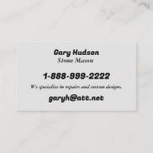 STONEWORK PROFESSIONALS GESCHÄFTSKARTE VISITENKARTE (Rückseite)