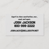 STONEWORKS-GESCHÄFTSKARTE VISITENKARTE (Rückseite)