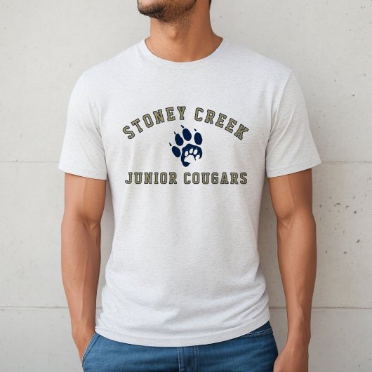 Stoney Creek Junior Cougars Mens White Fleck Tri-Blend Shirt