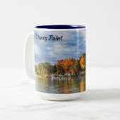 Stoney Point, Higgins Lake Zweifarbige Tasse (Vorderseite Links)