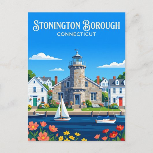 Stonington Borough Connecticut Postkarte (Vorderseite)