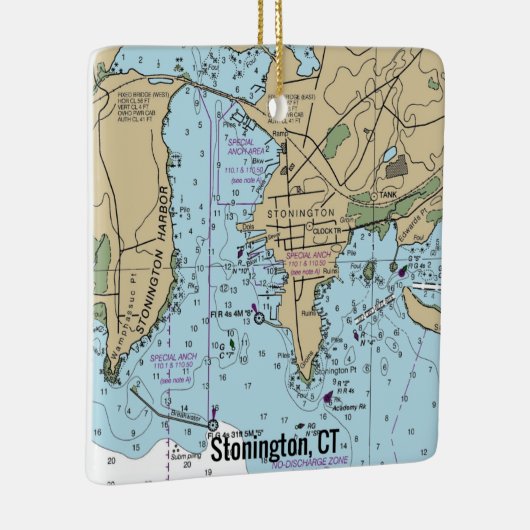 Stonington CT Chart Keramikornament (Rechts)