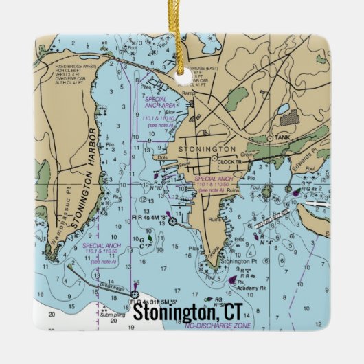 Stonington CT Chart Keramikornament (Vorderseite)