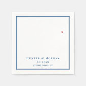 Stonington CT Map Elegant Navy Blue Wedding Serviette (Vorderseite)