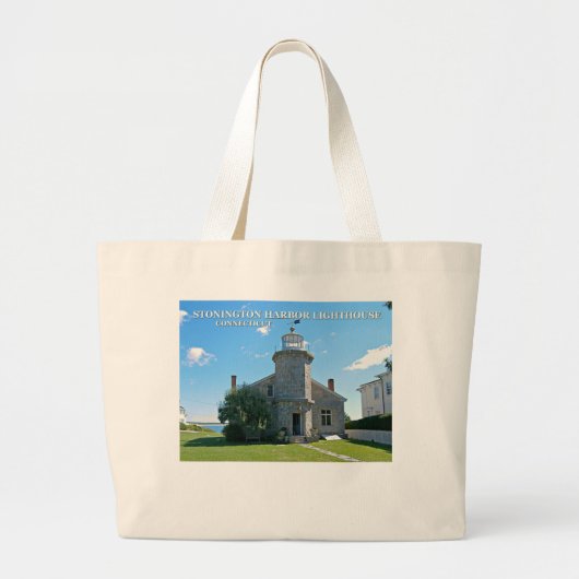 Stonington Harbour Lighthouse, Connecticut Tote Ba Jumbo Stoffbeutel (Vorne)