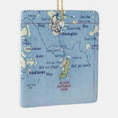 Stonington Maine Vintag Map Keramikornament (Rechts)