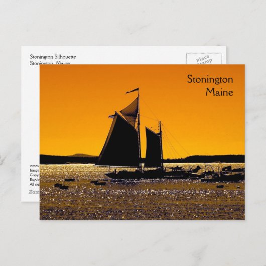 Stonington Silhouette Postkarte (Vorne/Hinten)