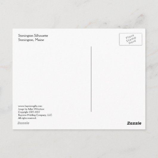 Stonington Silhouette Postkarte (Rückseite)