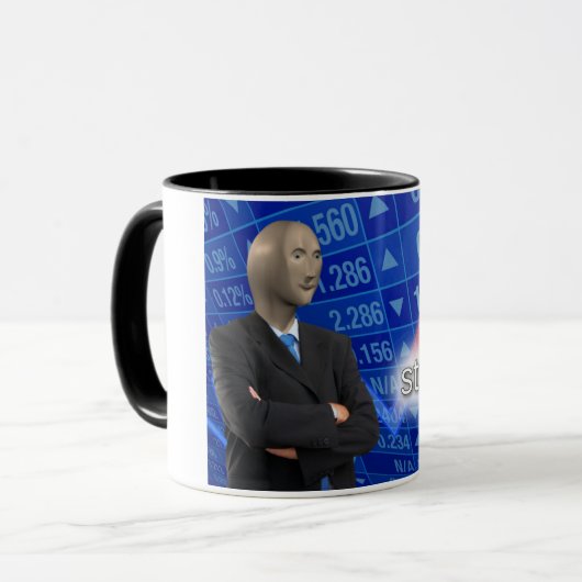 Stonks Meme Tasse (Vorderseite Links)