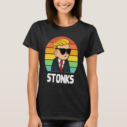 Stonks Pocket Design Tendies Bets Stocks Only Go U T-Shirt (Vorderseite)