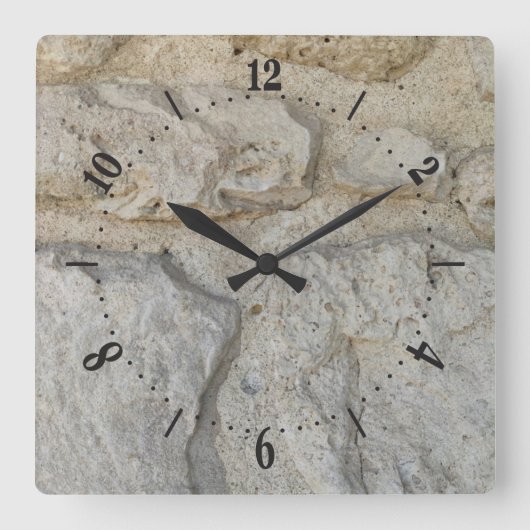 Stony pattern square wall clock quadratische wanduhr (Vorderseite)