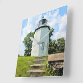 Stony Point Lighthouse, New York Quadratische Wanduhr (Winkel)