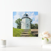 Stony Point Lighthouse, New York Quadratische Wanduhr (Zuhause)