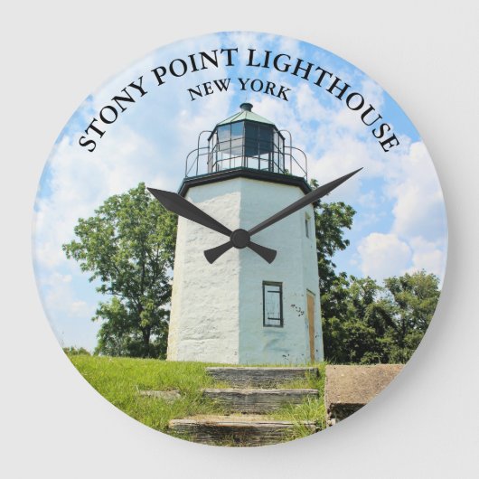 Stony Point Lighthouse, New York Round Clock Große Wanduhr (Vorderseite)