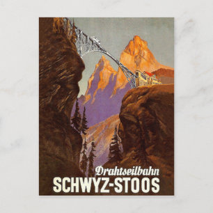 Stoos, Eisenbahn, Zug über Brücke, Schweiz Postkarte