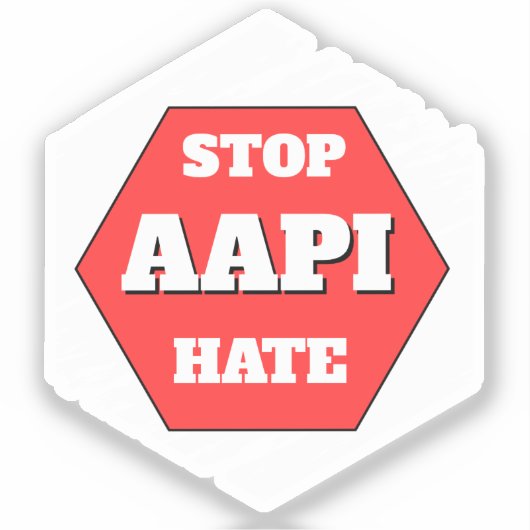 Stop AAPI Hate Rectangular Aufkleber (Vorderseite)
