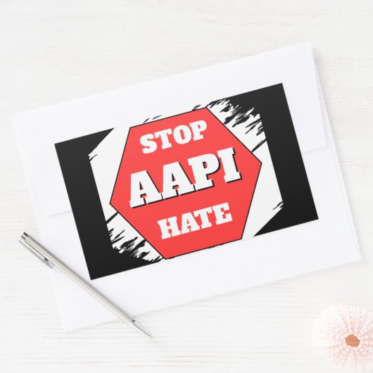 Stop AAPI Hate Rectangular Rechteckiger Aufkleber (Umschlag)