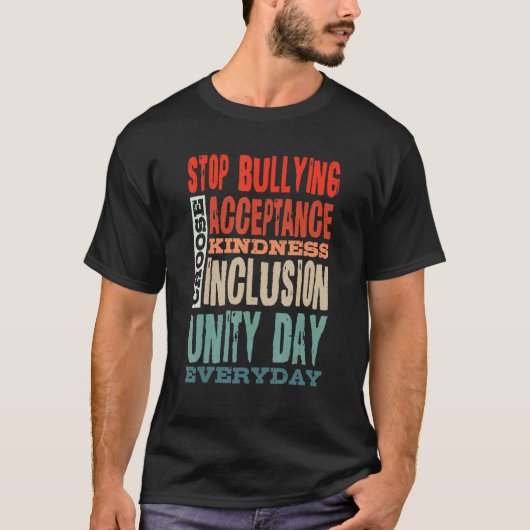 Stop Bullying Choose Acceptance Kindness Inclusion T-Shirt (Vorderseite)