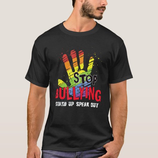 Stop Bullying Hand Supporter Stand Up Speak Anti B T-Shirt (Vorderseite)