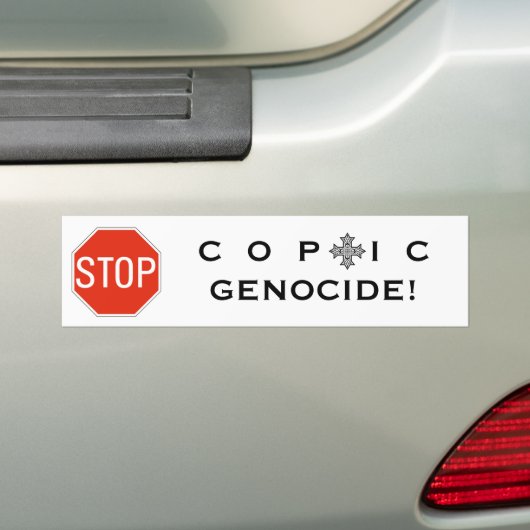 STOP COPTIC GENOCIDE! AUTOAUFKLEBER (Auf Auto)