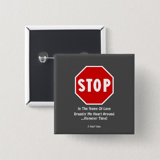 STOP... Ein MisterP-Button Button (Vorne & Hinten)
