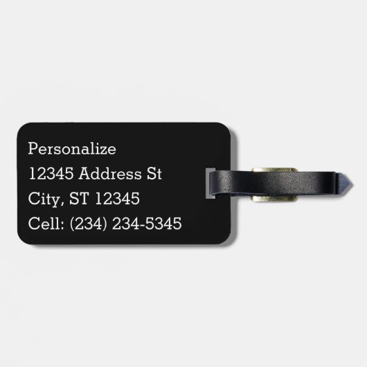 STOP, Ein Spaß und ein farbenfrohes Design - Perso Gepäckanhänger (Rückseite horizontal)