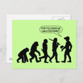 Stop following me, I'm a Creationist! Postkarte (Vorne/Hinten)
