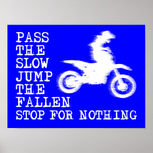 Stop For Nothing Dirt Bike Motocross Poster Schild
