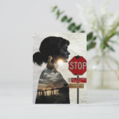 Stop Genieße Dein Leben Frau Collage Postkarte (Stehend Vorderseite)