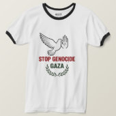 Stop Genocide in Gaza – Peace & Humanity Awareness T-Shirt (Design vorne)