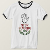 Stop Genocide in Gaza – Peace & Humanity Awareness T-Shirt (Design vorne)