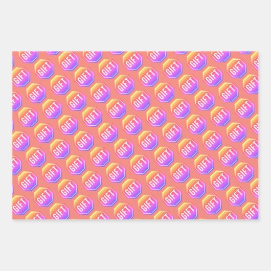 STOP:GIFT y2k Funny Einzigartige Neuheit Einfache Geschenkpapier Set (Vorderseite)