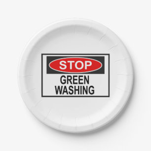 Stop Greenwashing-Schild (1) Pappteller
