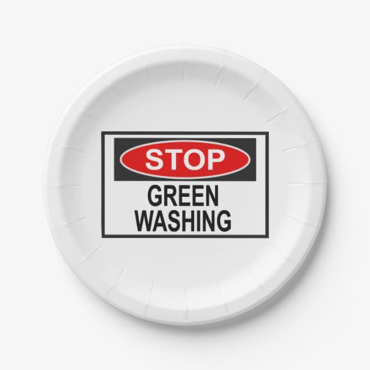 Stop Greenwashing-Schild (1) Pappteller (Vorderseite)