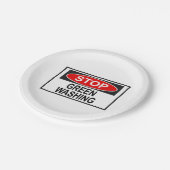 Stop Greenwashing-Schild (1) Pappteller (Schrägansicht)