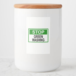 Stop Greenwashing-Schild Lebensmitteletikett