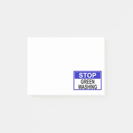 Stop Greenwashing-Schild Post-it Klebezettel (Vorderseite)