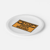 Stop Greenwashing Sign Pappteller (Schrägansicht)