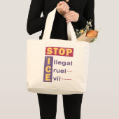 STOP Illegal Cruvil Evil ICE Tote Bag Jumbo Stoffbeutel (Vorderseite (Produkt))