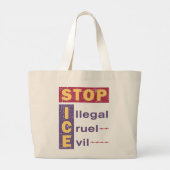 STOP Illegal Cruvil Evil ICE Tote Bag Jumbo Stoffbeutel (Rückseite)