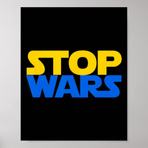 Stop Kriege Ukraine Slava Ukrainische Flagge Sonne Poster