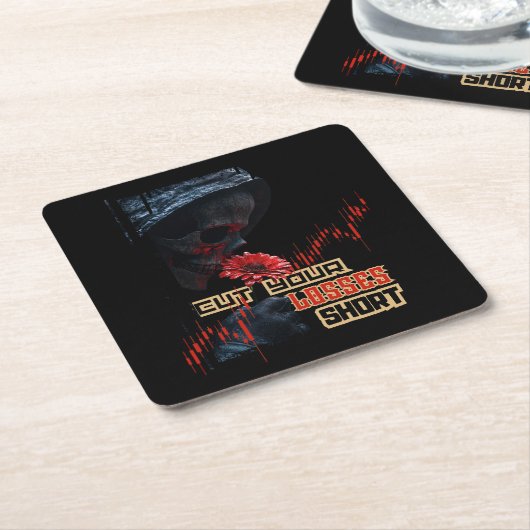 Stop loss | Motivation | Fantasy trade Design Rechteckiger Pappuntersetzer (angewinkelt)