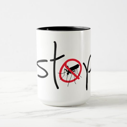 Stop malaria, zika of dengue. Virus, steek muggen. Tasse (Zentrum)